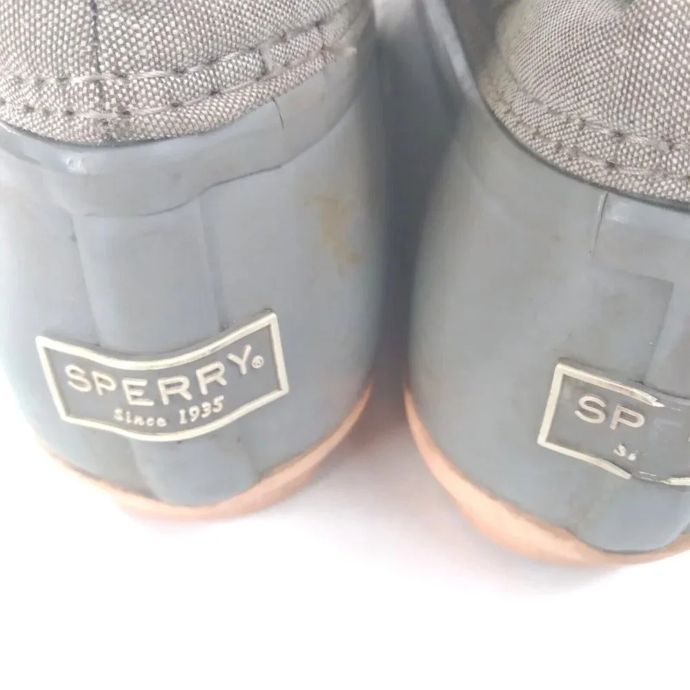 Sperry Saltwater Womens 8.5 M Waterproof Snow Duck‎ Rubber Boots Gray STS…